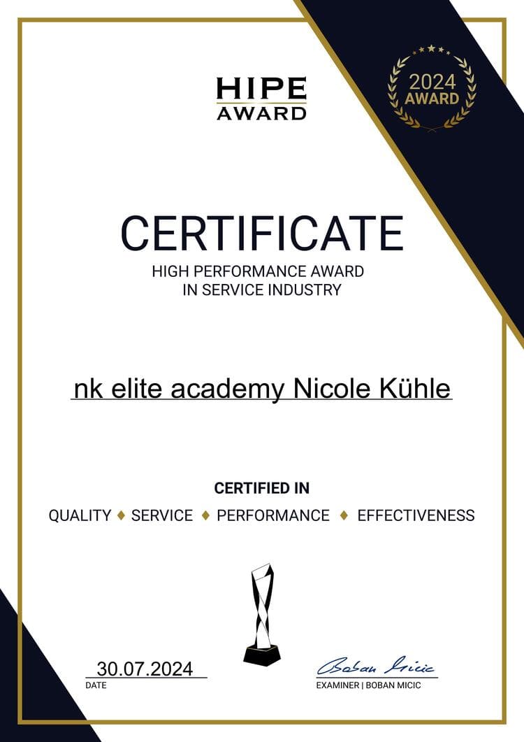 Zertifikat nk elite academy Nicole Kuehle